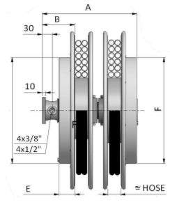 2+2-vejs slangerulle - u. slange