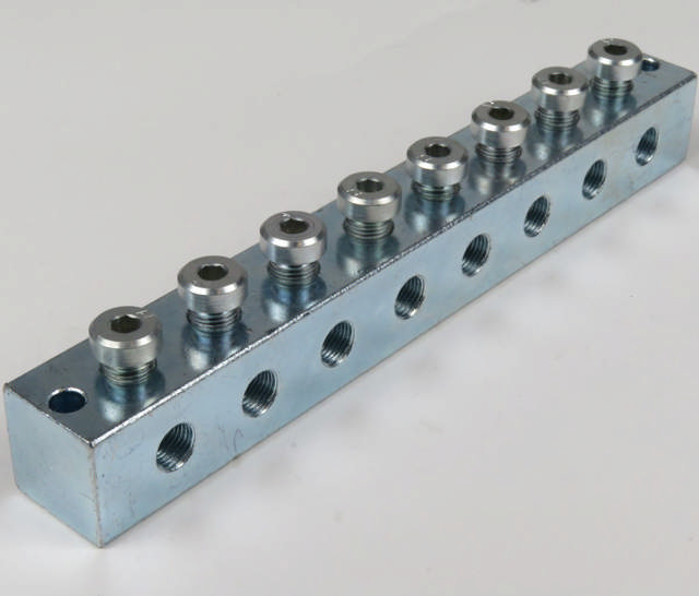 Smøreblok 8 linier T Boring 10x1