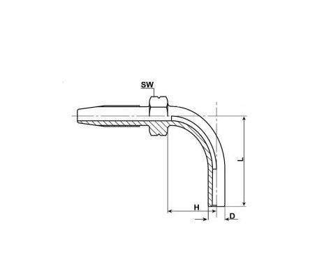 Slangestuds 90° 4mm,H=14