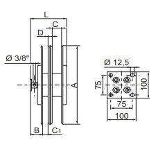 2+3-vejs slangerulle RL - u. slange