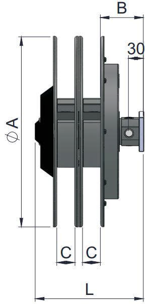 4-vejs slangerulle RC - U. slange
