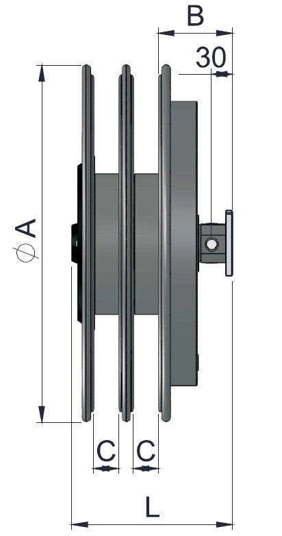 4-vejs slangerulle RL - u. slange