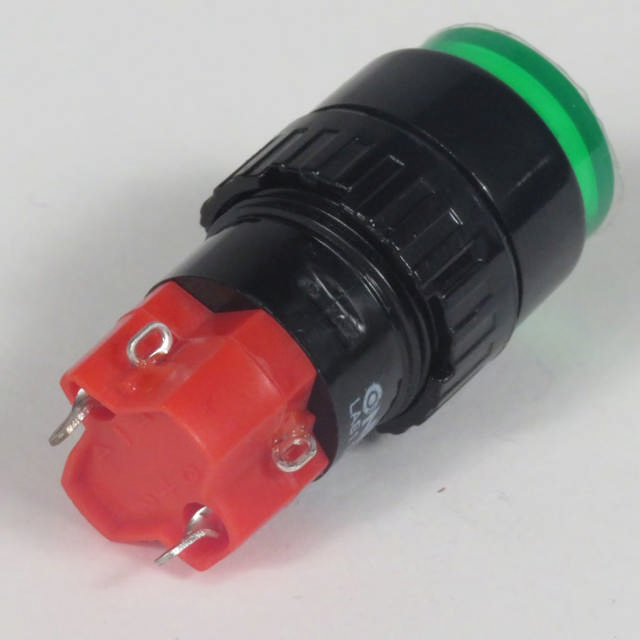 Lampetryk 12 volt rund Grøn