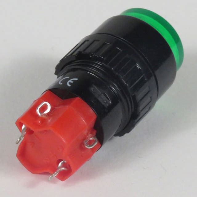 Lampetryk 24 volt rund grøn