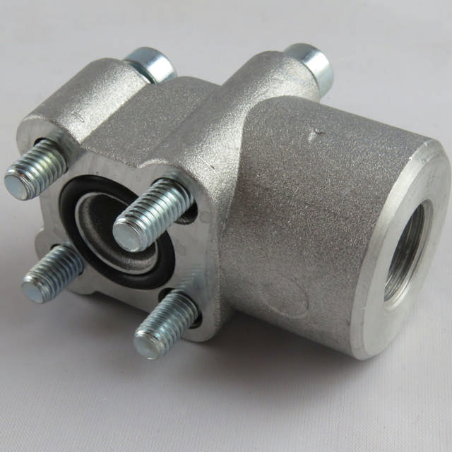 Portflange - vinkel alu. 4 x M6