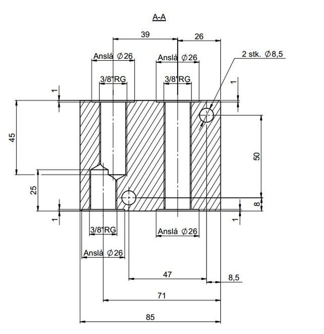 Samleblok - zinc plated