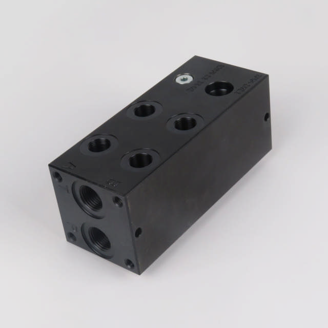 Bundblok for 2 cetop cetopventil stål