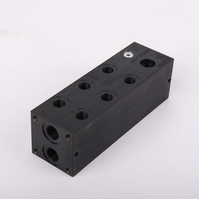 Bundblok for 2 cetop cetopventil stål