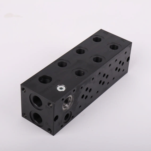 Bundblok for 2 cetop cetopventil stål