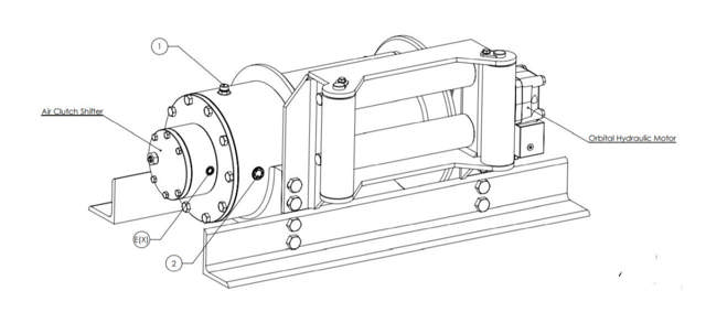 Hydraulisk trækspil m. luftkobling
