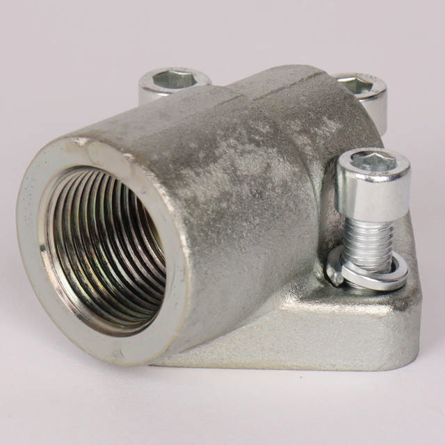 Portflange - vinkel stål 3 x M10 x 30