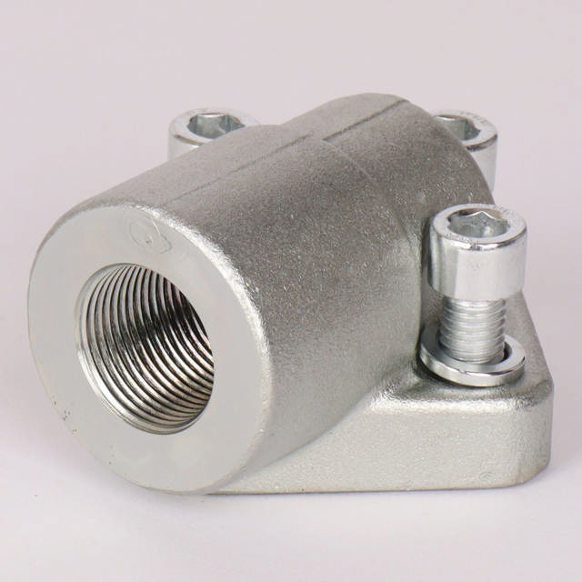 Portflange - vinkel stål 3 x M10 x 30