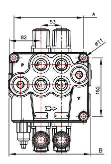 Styreventil monoblock 1 sekt.