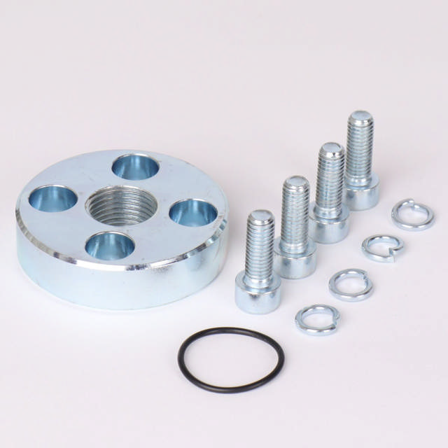 Portflange - lige stål 4 x M8